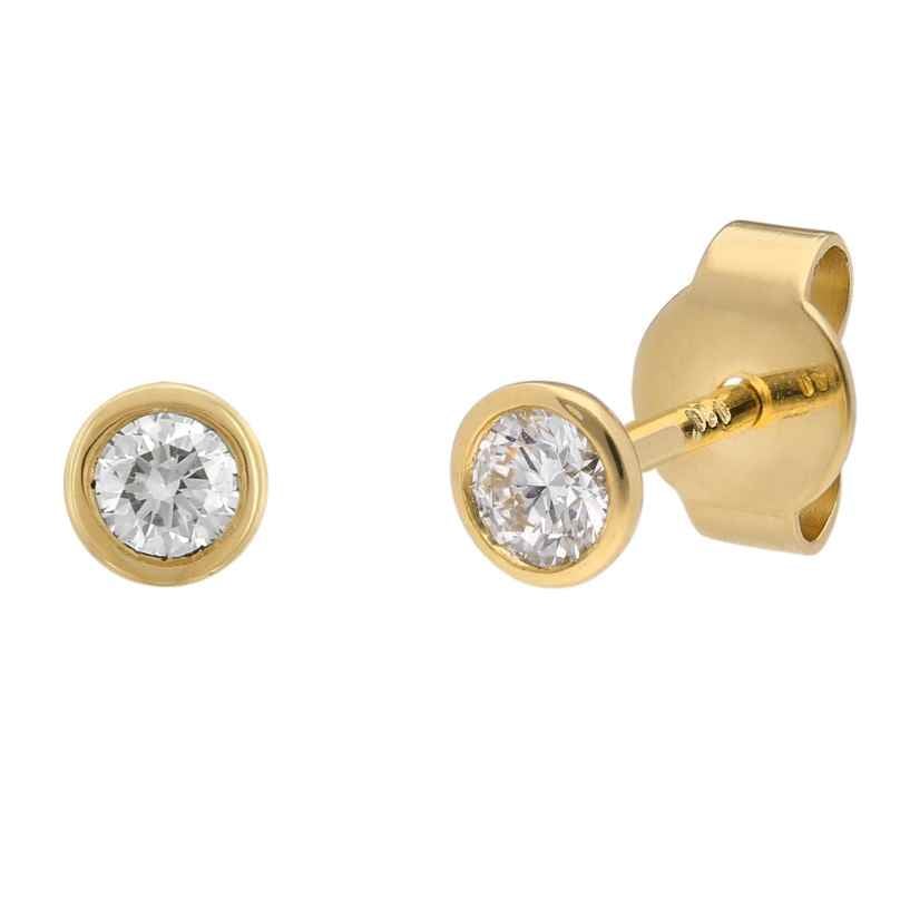 trendor 15879 Damen-Ohrringe Gold 750/18K Diamant-Ohrstecker 0,20 ct 4262408158790
