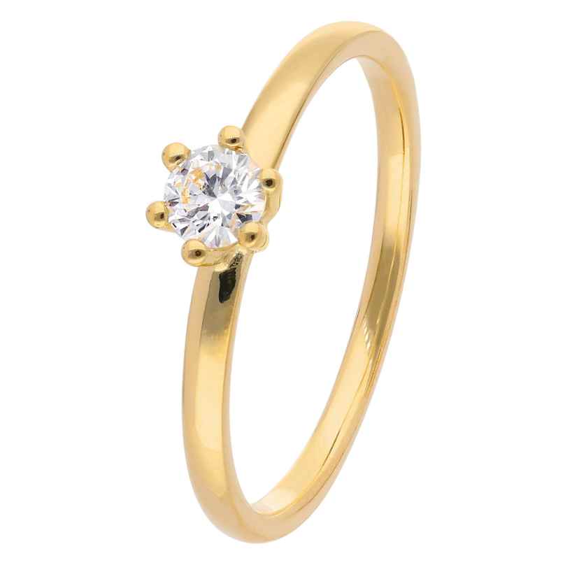 trendor 15892 Diamantring für Frauen Gold 585/14K Brillant 0,21 ct