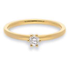 trendor 15888 Damen-Diamantring 585/14K Gold Brillant 0,14 ct