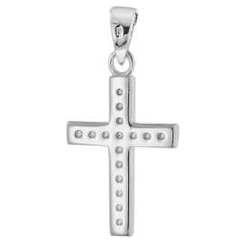 trendor 15906 Girls' Cross Pendant White Gold 585 / 14K with Silver Chain