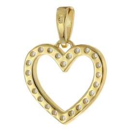 trendor 15910 Herz-Anhänger für Mädchen Gold 333 / 8K + vergoldete Silberkette