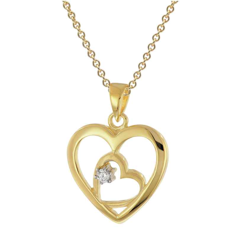 trendor 15914 Women's Heart Pendant Gold 333/8K + Gold-Plated Silver Chain