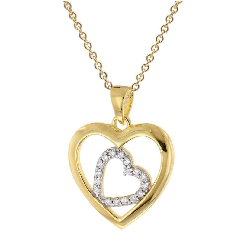 trendor 15912 Women's Heart Pendant Gold 333/8K + Gold-Plated Silver Chain