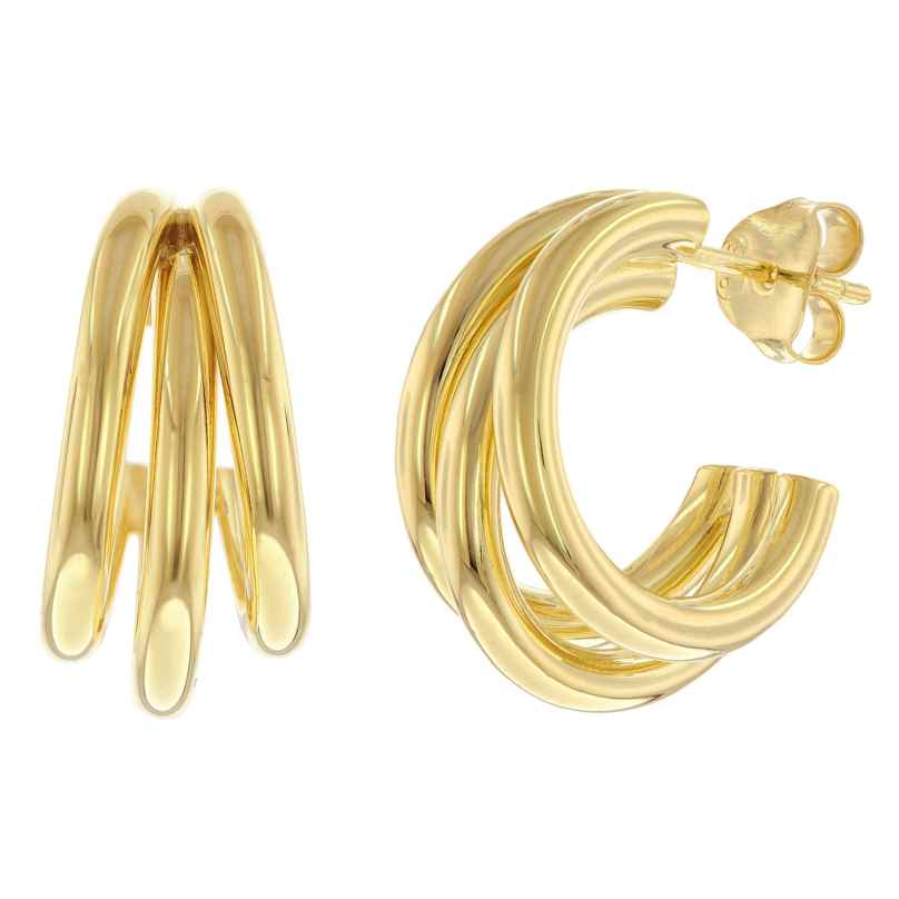 trendor 15925 Earrings Half Hoop Gold-Plated 925 Silver ⌀ 20 mm 4262408159254