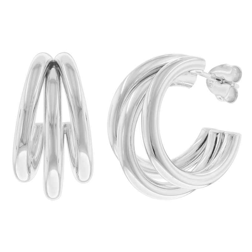 trendor 15926 Women's Earrings Half Hoop 925 Silver ⌀ 24 mm 4262408159261