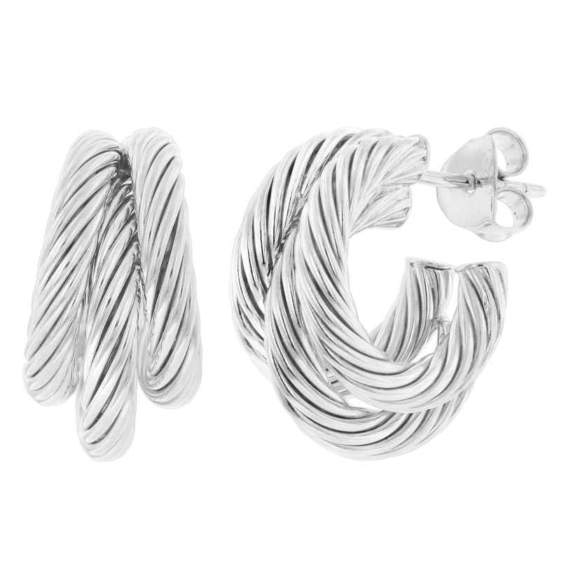 trendor 15928 Women's Earrings Half Hoop 925 Silver ⌀ 18 mm 4262408159285