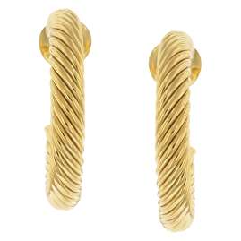 trendor 15931 Women's Half Hoop Earrings Gold-Plated 925 Silver ⌀ 22 mm