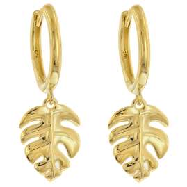 trendor 15934 Earrings with Monstera Leaf Gold-Plated 925 Silver