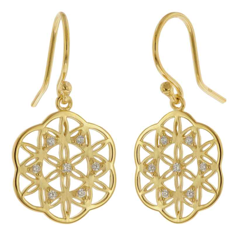 trendor 15938 Women's Earrings Mandala Gold-Plated 925 Sterling Silver 4262408159384