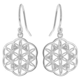 trendor 15937 Damen-Ohrringe mit Mandala-Motiv 925 Silber Ohrhänger