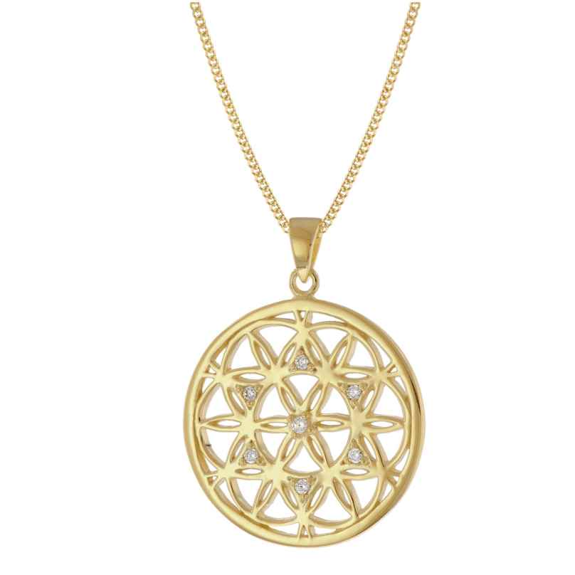 trendor 15946 Women's Necklace Mandala Gold-Plated 925 Silver