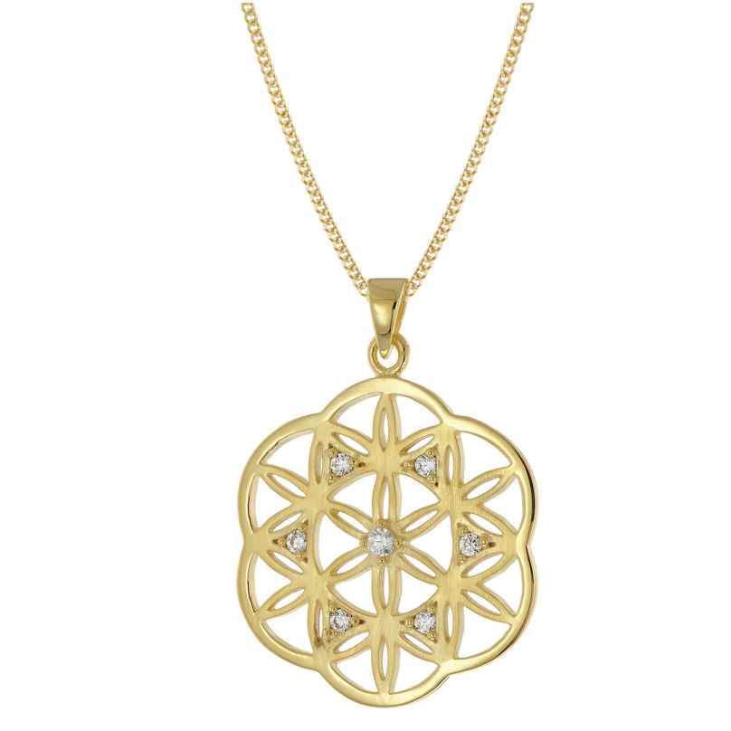 trendor 15950 Women's Necklace Mandala Gold-Plated 925 Silver