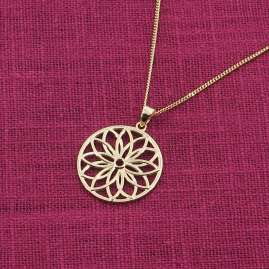 trendor 15952 Women's Necklace Flower of Life Gold Plated 925 Silver ⌀ 20 mm