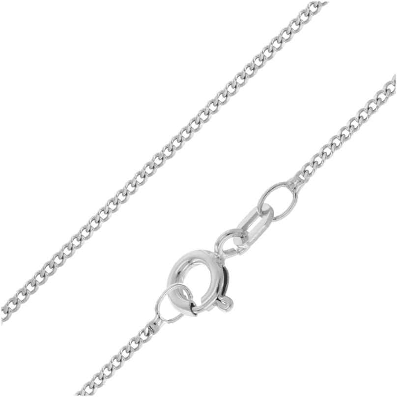 trendor 15958 Men's Curb Chain Necklace Silver 925 Rhodium Plated Width 1.4 mm