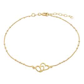 trendor 15963 Ankle Chain 925 Silver Gold Plated
