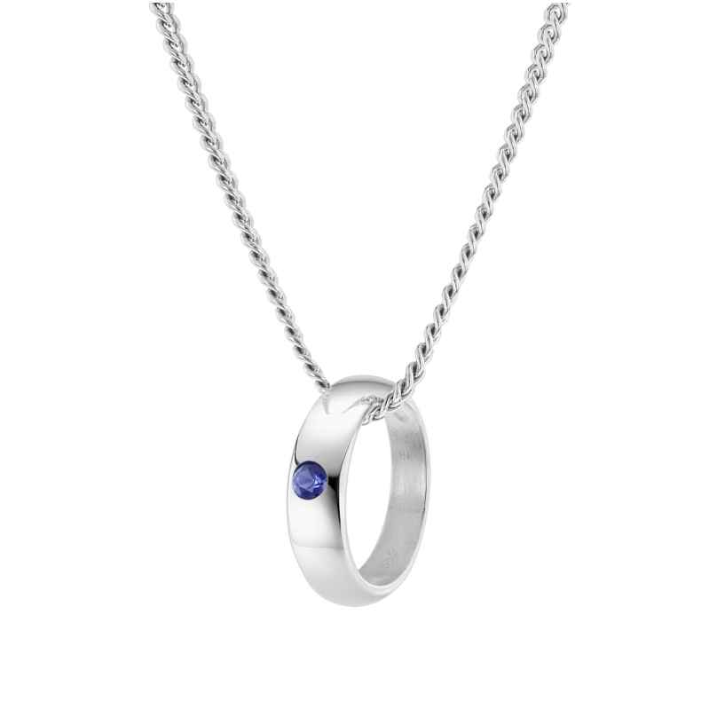 trendor 15992 Sapphire Baptism Ring Pendant Necklace 925 Sterling Silver