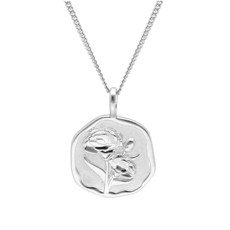 trendor 68000-01 Halskette mit Monatsblume Januar 925 Silber Rhodiniert
