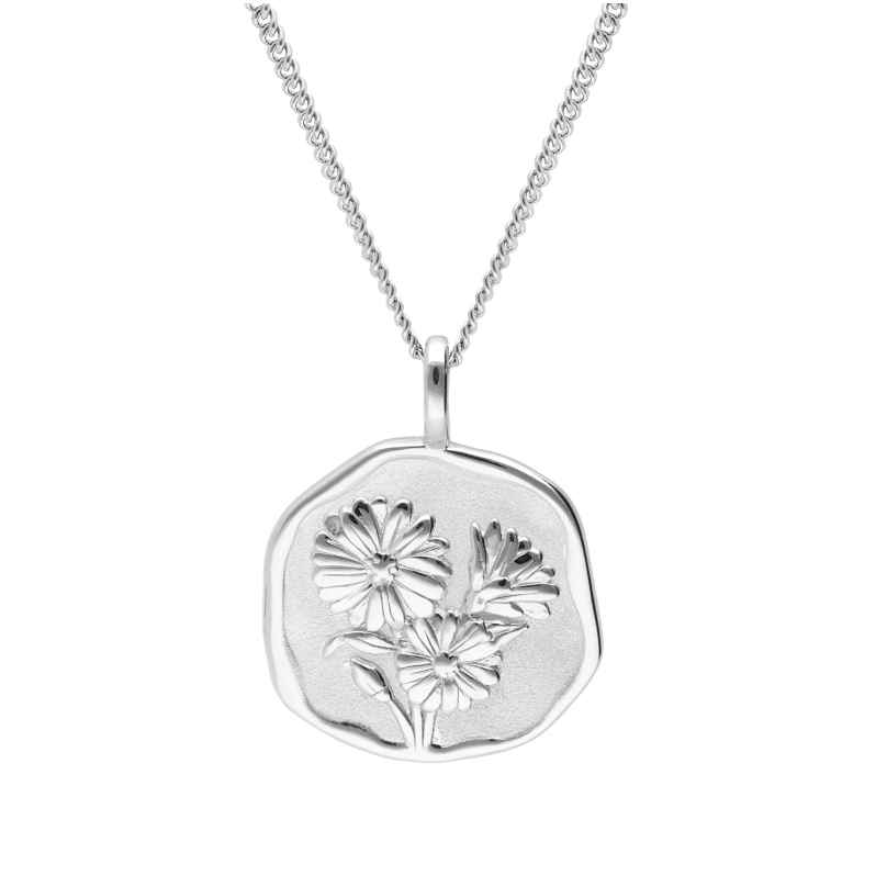 trendor 68000-04 Necklace With Month Flower April 925 Sterling Silver