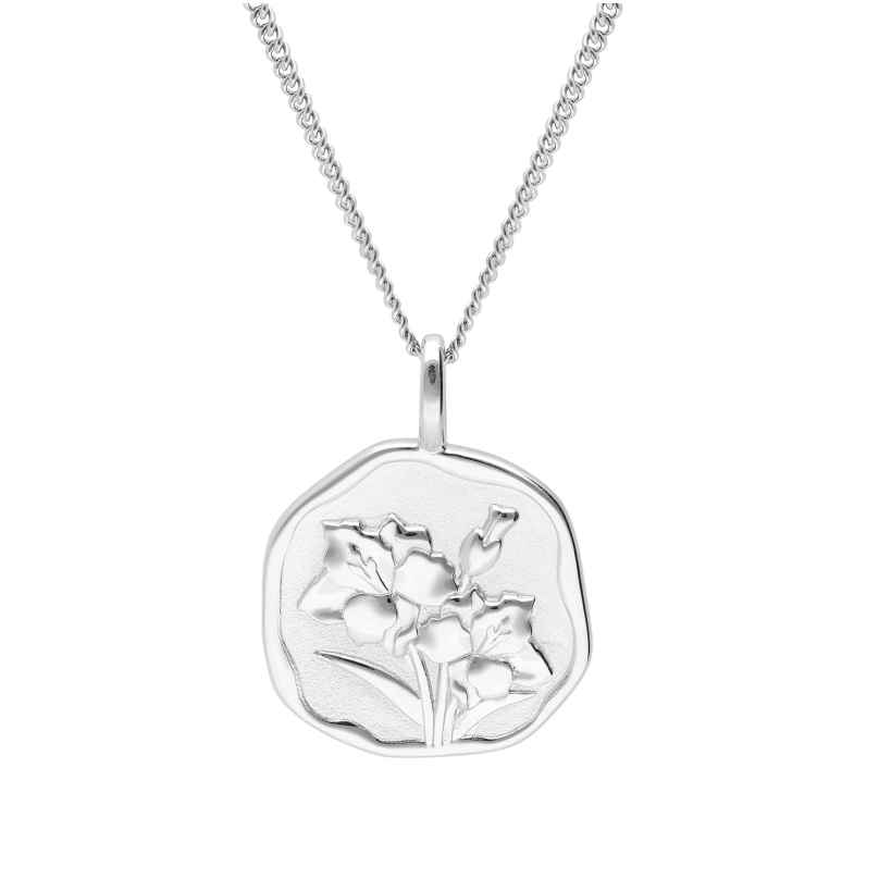 trendor 68000-08 Necklace With Month Flower August 925 Sterling Silver