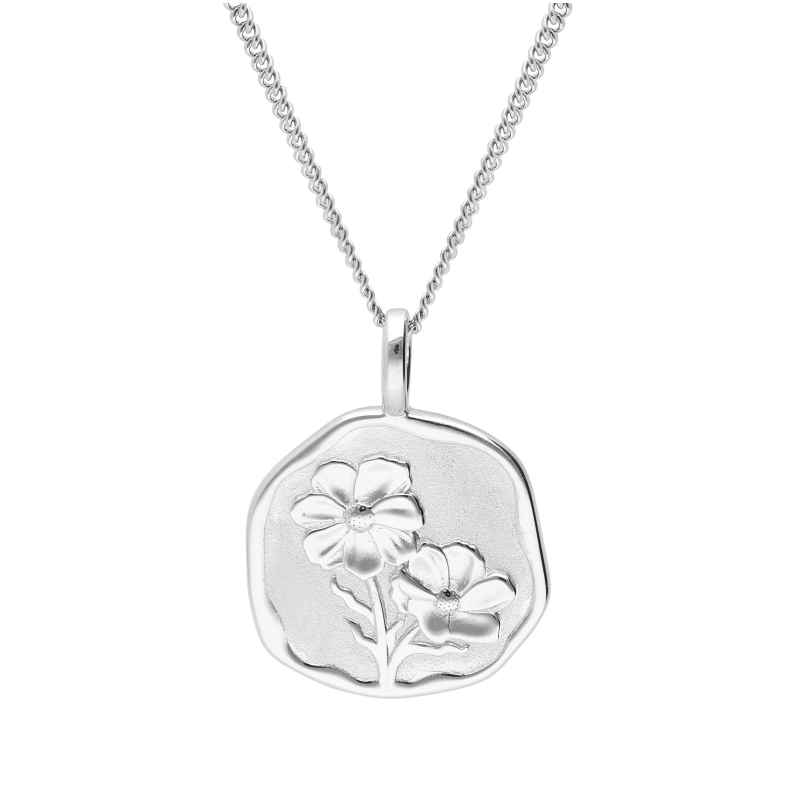 trendor 68000-10 Necklace With Month Flower October 925 Sterling Silver