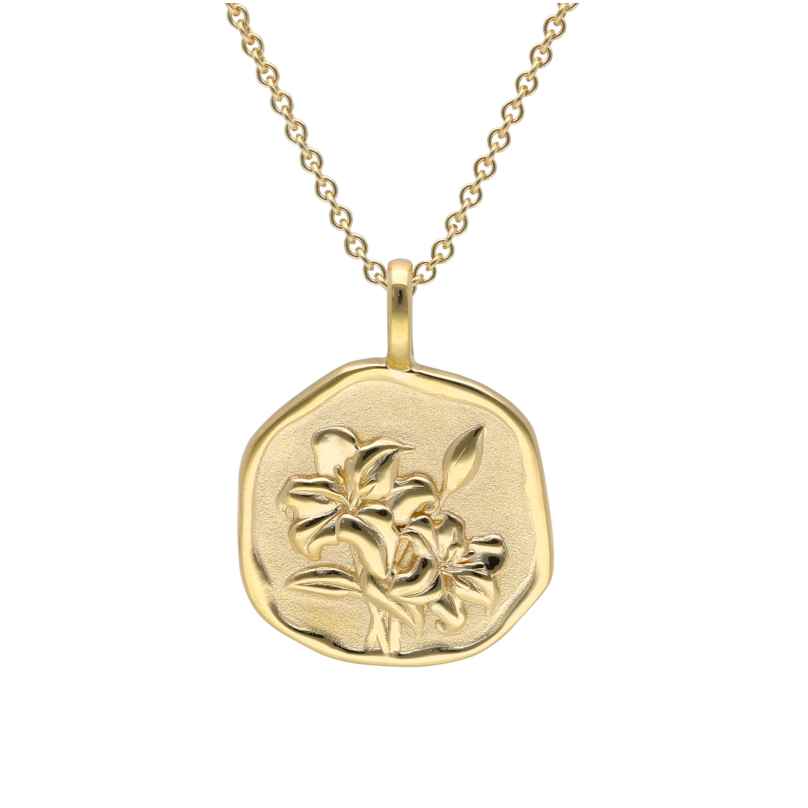 trendor 68002-05 Necklace With Month Flower May 925 Silver Gold Plated