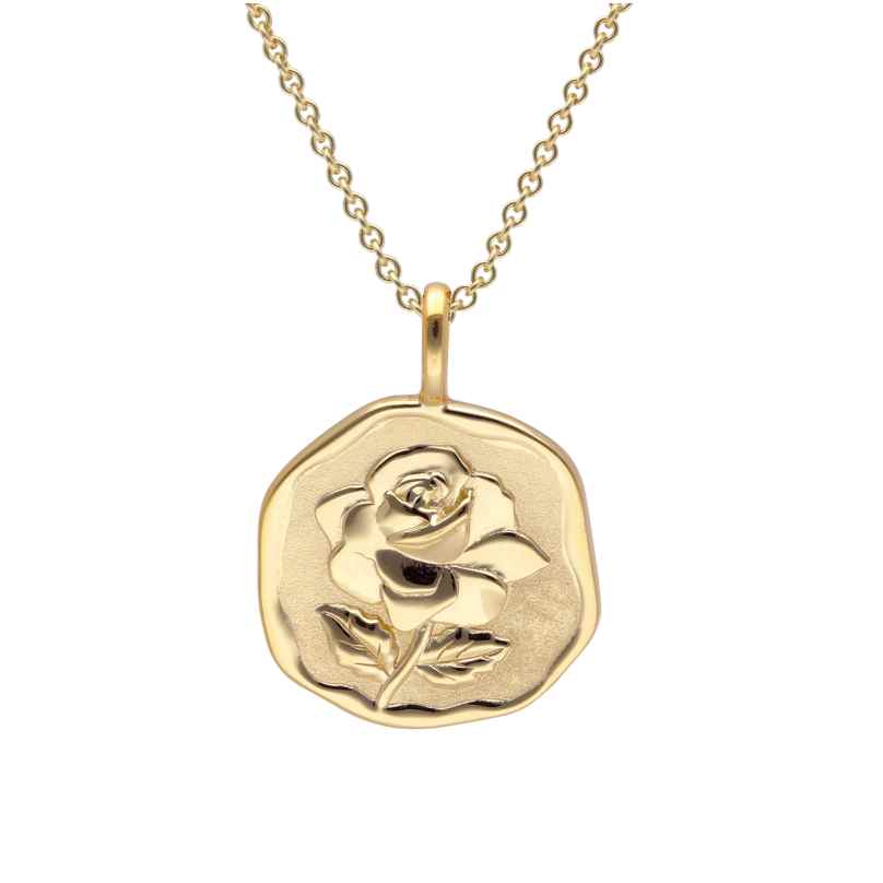 trendor 68002-06 Necklace With Month Flower June 925 Silver Gold Plated