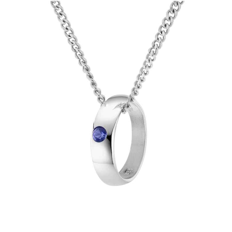 trendor 68064 Baptism Ring Pendant 333 White Gold With Silver Necklace