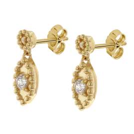 trendor 68146 Women's Dangle Earrings 333 Gold with Cubic Zirconia