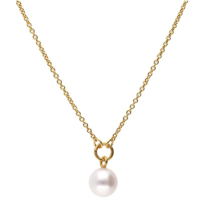 trendor 68156 Damen-Halskette mit Perle 925 Silber Vergoldet 45 cm 4262459681568