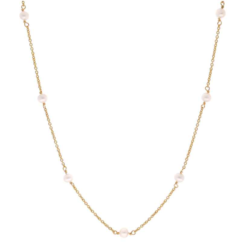 trendor 68154 Damen-Halskette mit Perlen 925 Silber Vergoldet 45 cm 4262459681544