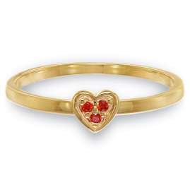 trendor 41539 Women's Ring 333/8K Gold Heart With Red Cubic Zirconia