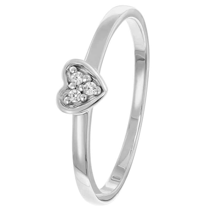trendor 41540 Women's Ring White Gold 333/8K Heart With Cubic Zirconia