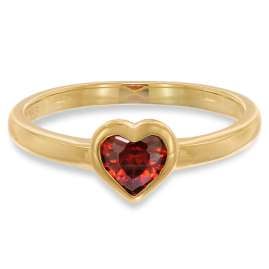 trendor 41559 Women's Ring 333/8K Gold With Red Cubic Zirconia Heart