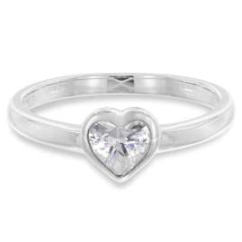 trendor 41560 Ladies' Ring White Gold 333/8K With Cubic Zirconia Heart