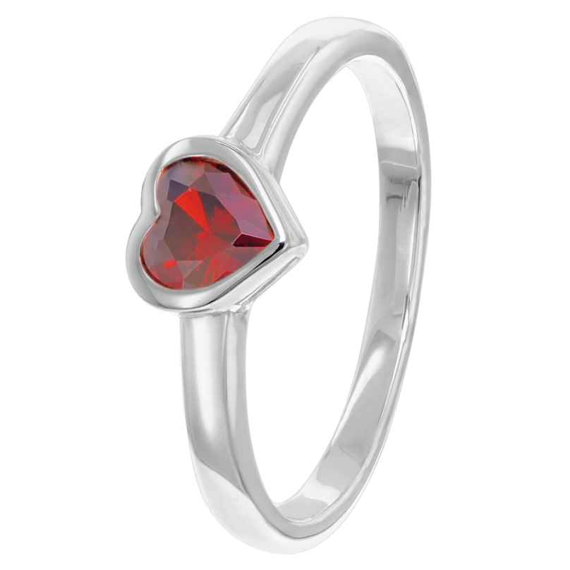 trendor 41561 Women's Ring 333/8K White Gold With Red Cubic Zirconia Heart