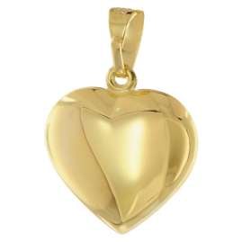 trendor 68202 Damen Herz-Anhänger Gold 333 Bicolor mit vergoldeter Silberkette