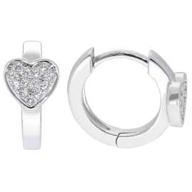 trendor 68194 Girls Hoop Earrings With Heart 925 Silver