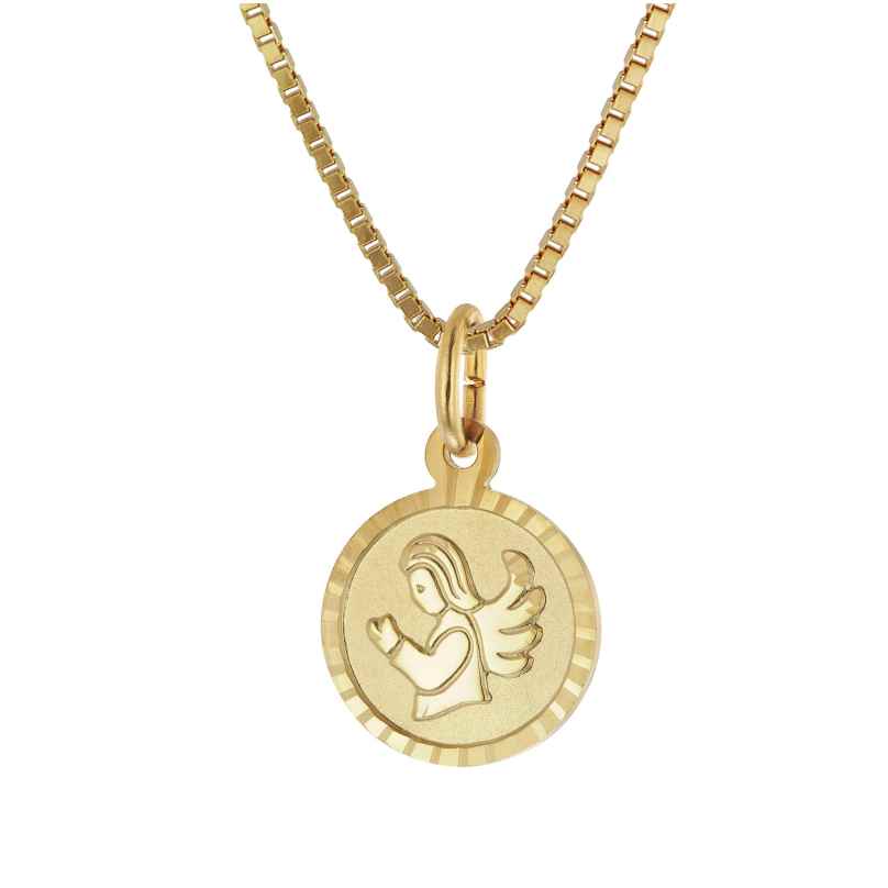 trendor 68215 Kinder-Anhänger Schutzengel Gold 333 mit vergoldeter Silberkette
