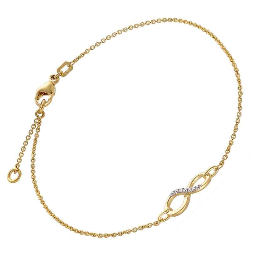 trendor 68485 Damen-Armband Unendlichkeit Gold 333/8K 19 cm