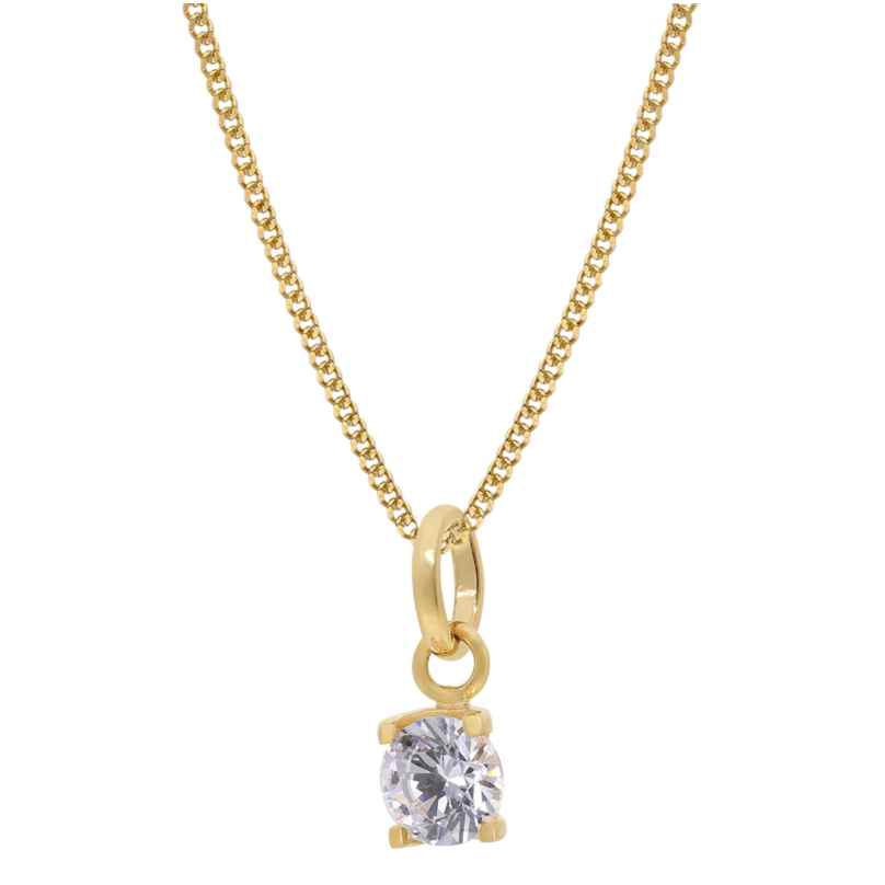 trendor 68516 Gold Pendant Cubic Zirconia Gold 333 On Gold-Plated Silver Chain