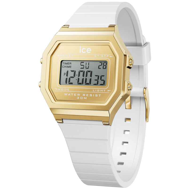 Ice-Watch 022049 Armbanduhr ICE Digit Retro Weiß/Goldfarben S 4895173318184