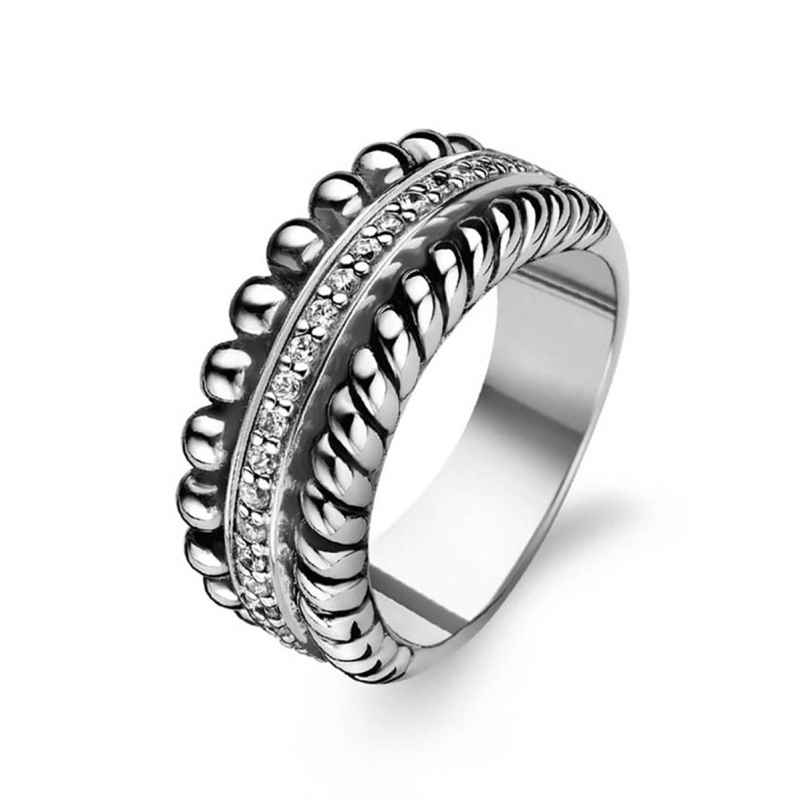 Ti Sento 1836ZI Women's Ring Blackened Silver