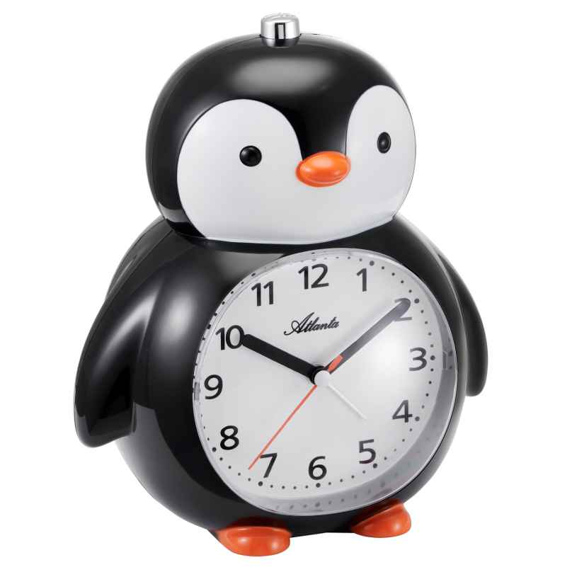 Atlanta 2165 Children's Alarm Clock Penguin Silent Sweep No Ticking 4026934216504
