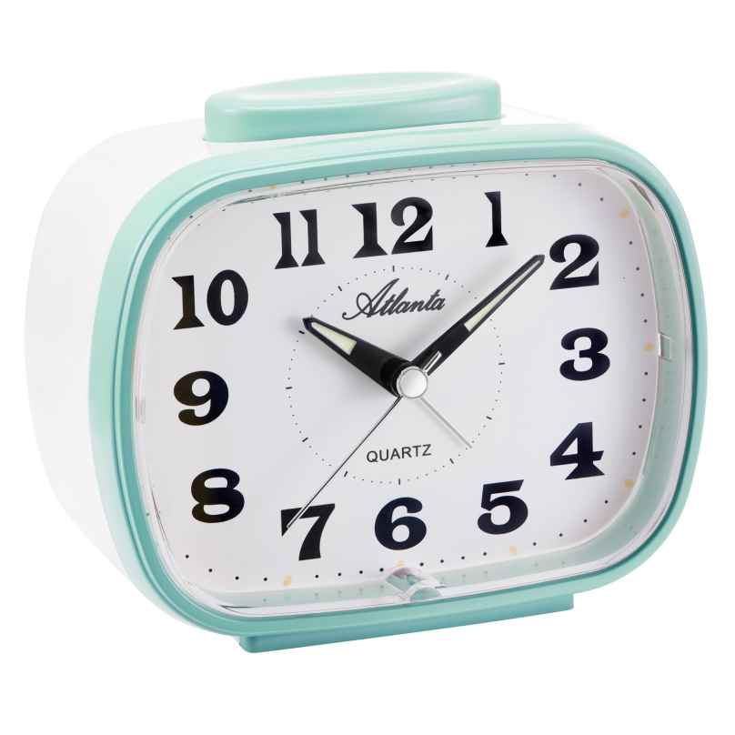 Atlanta 2172/6 Quartz Alarm Clock with Bell Sound Mint Green 4026934217266