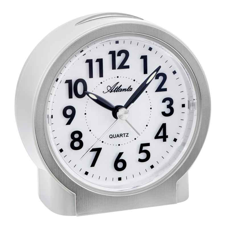 Atlanta 2173/19 Quarz-Wecker Hellgrau/Silberfarben 4026934217310