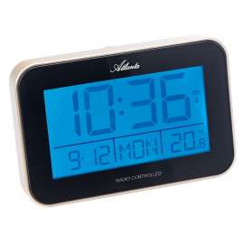 Atlanta 1802/9 Radio-Controlled Digital Alarm Clock Gold Tone