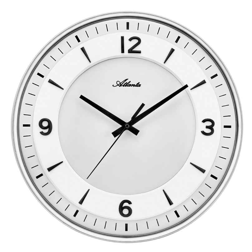 Atlanta 4551/19 Wanduhr Quarz Silberfarben 4026934455118