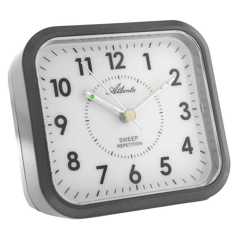 Atlanta 1768/4 Quartz Alarm Clock Anthracite 4026934176846