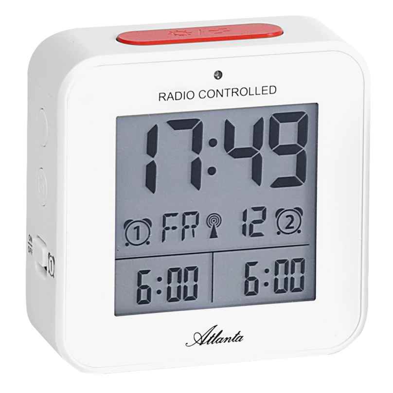 Atlanta 1880/0 Radio-Controlled Alarm Clock with 2 Alarms 4026934188009