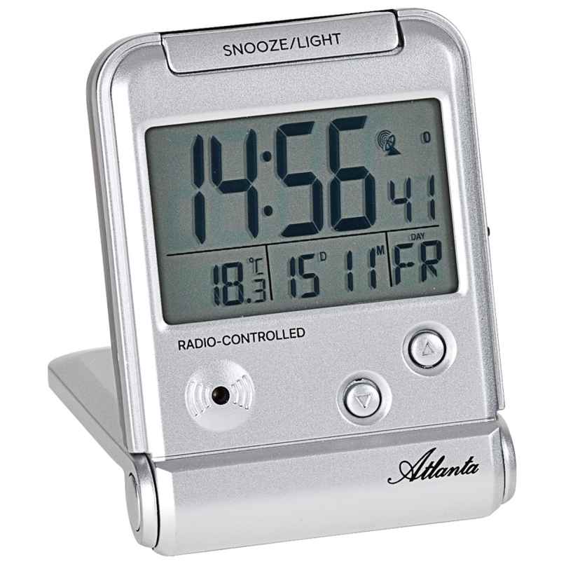 Atlanta 1806/19 Funkwecker Digital Reisewecker silber 4026934180621